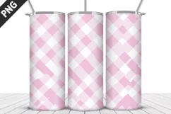Pink Plaid Tumbler Design | Valentine's Day Tumbler Wrap Product Image 5