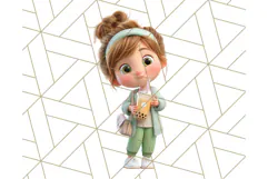 Kawaii City Girl PNG Clipart, Soft Dreamy Style Clip Art Product Image 2
