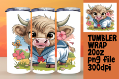 MODERN 20oz Sublimation Design , Cute Cow Product Image 1