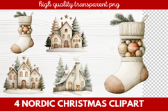 4 Nordic Christmas Clipart | Scandinavian Holiday PNG Product Image 1