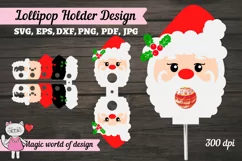 Santa head lollipop Holder svg, papercut template Product Image 1