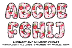 Coquette Strawberry Alphabet PNG Letters &amp; Numbers 300DPI Product Image 2