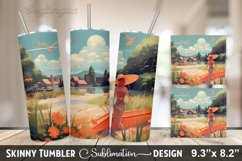 Summer 20 oz Skinny Tumbler Sublimation Designs Product Image 9