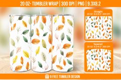 Autumn Flower Tumbler Wrap Designs, Sublimation Wrap Product Image 1