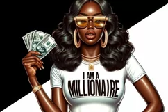 Melanin Millionaire T-Shirt Print on Demand, Feminist Shirt Product Image 2