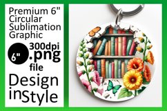 Charming Round Design Keychain Template , Books Product Image 1