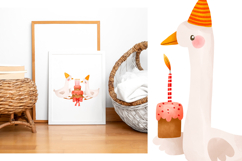 Cute Hand Drawn Birthday Goose Clipart &amp; Pattern Product Image 20