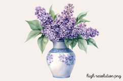 Lilac Flower Watercolor Cliparts PNG Product Image 1