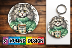 Radiant Round Car Coaster Design, Grumpy Cat Product Image 1