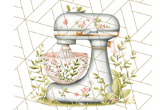 Cottagecore Kitchen Mixer, Apron PNG Clipart, Retro Floral Product Image 2