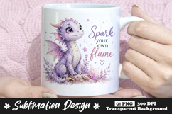 Spark Your Own Flame Cute Dragon Mug Design Product Image 1