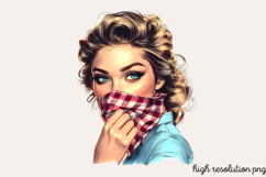 Vintage Retro Girls Clipart PNG Product Image 1