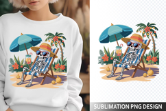 Funny Summer Skeleton Illustration - Sublimation PNG Design Product Image 1