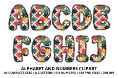 Autism Awareness Doodle Letters Puzzle Piece Alphabet PNG Product Image 2
