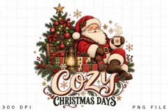 Cozy Christmas Days Santa and Christmas Tree Sublimation Product Image 2