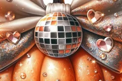 Coquette Pumpkin PNG with Bow, Disco Ball Pumpkin Product Image 5