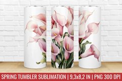 Spring Flower Tumbler Wrap | Tumbler Sublimation Design Product Image 1