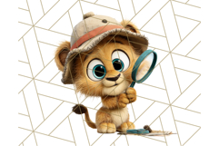 Cute Safari Animal Clipart with Jungle Accessories Png Product Image 2