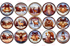 Christmas Stained Glass Clipart 32 Png Bundle Product Image 2
