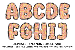 Retro Groovy Alphabet PNG 70s Numbers &amp; Letters 300 DPI Product Image 2