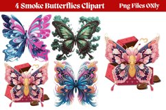 Smoke Butterflies Clipart PNG Product Image 1