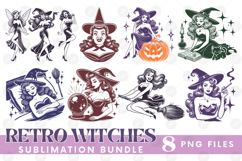 Vintage Funny Sarcastic Witch Halloween PNG Clipart Bundle Product Image 1