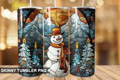 Stained Glass Christmas Snowman PNG Tumbler Design Product Image 1