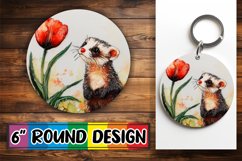 Playful Keychain Circle PNG Design, Animals Product Image 1