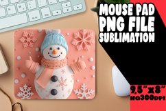 Winter Snowman Mouse Pad 3D Design PNG Product Image 1