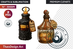Halloween Hag&#039;s Potions PNG Clipart spooky gothic bottle Product Image 1