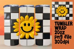 Vintage Chessboard Smile Tumbler Wrap - Retro Charm Product Image 1