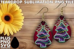 Charming Teardrop Earrings Design PNG, Neon Xmas Product Image 1