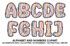 Retro Groovy Alphabert PNG 70s Numbers &amp; Letters 300 DPI Product Image 2