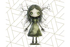 Creepy Dolls Clipart PNG Haunted Toy Characters Product Image 2