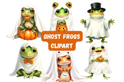 Halloween Frog Clipart Bundle - Cute Spooky Amphibian Product Image 5