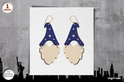 Patriotic Gnome Earrings Laser Cut | Jewerly | SVG Product Image 1