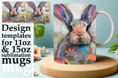 Springtime Bunny Delight: Vibrant Watercolor Product Image 1