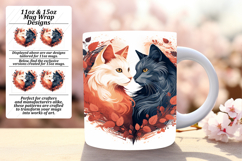 Chic 11oz Mug Wrap Png Template , Cute Cat Product Image 1