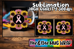 Whimsical mornings 11oz 15oz sublimation wrap, Breast Cancer Product Image 1