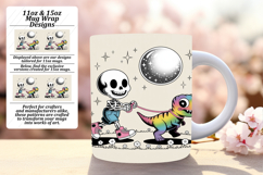 Radiant 15oz Mug Wrap Png Design , Funny Skeleton Product Image 1