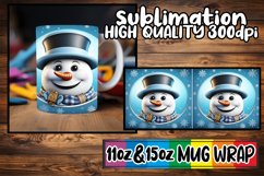 Cheerful Winter Snowman Mug Wraps - Festive Print Product Image 1