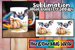 Cheerful smiles 11oz 15oz sublimation wrap, Pumpkin Watercol Product Image 1
