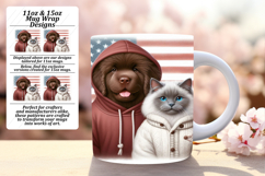 Sweet 15oz Mug Wrap Png Design , Dog and cat Product Image 1