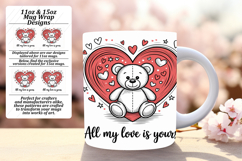 Unique 15oz Mug Wrap Png Artwork , Valentines Day Product Image 1