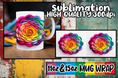 3D Floral Art Mug Wrap - Sublime 11oz/15oz Design Product Image 1