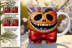 Fresh 15oz Mug Wrap Png Design , Cute Pumpkin Product Image 1