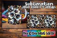 Cheerful sunsets sublimation mug wrap, Leopard Prints Product Image 1