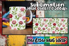 Vibrant 3D Stitched Flower Mug - Sublimation 11/15oz Product Image 1