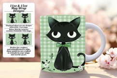 Watercolor Cat Mug Wrap for Sublimation PNG Product Image 1