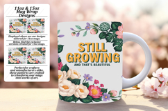 Creative 11oz Mug Wrap Png Template , Flower Quote Product Image 1